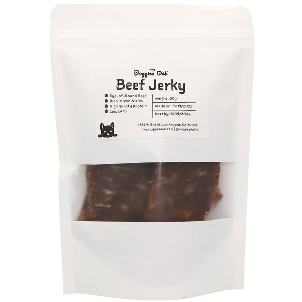 Package of Beef Jerky with visible text and branding on a white background