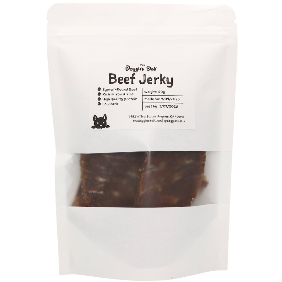 Package of Beef Jerky with visible text and branding on a white background