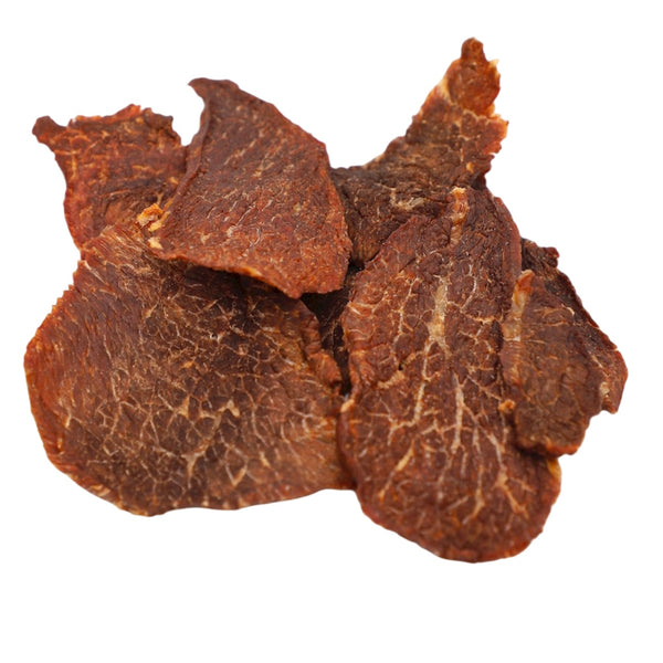 Dried meat on a white background