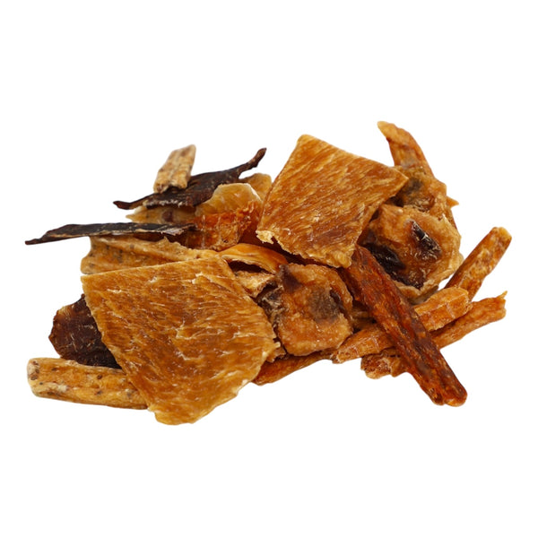 Dried meat on a white background